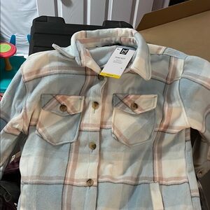 Cat & Jack Blue and Cream Plaid Shacket